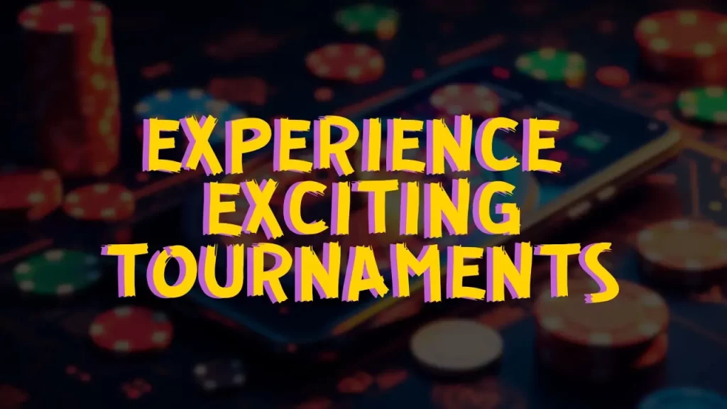 illustration text 'experience exciting tournaments'