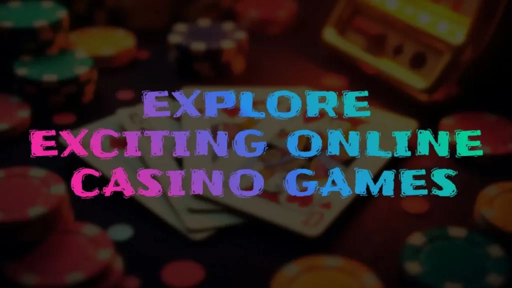 illustration text 'explore exciting online casino games'