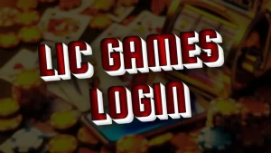 illustration text 'lic games login'